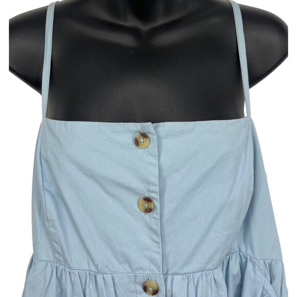 Urban Outfitters BDG Shift Babydoll Blue Denim Button Sleeveless Cotton Dress XL - Picture 4 of 10